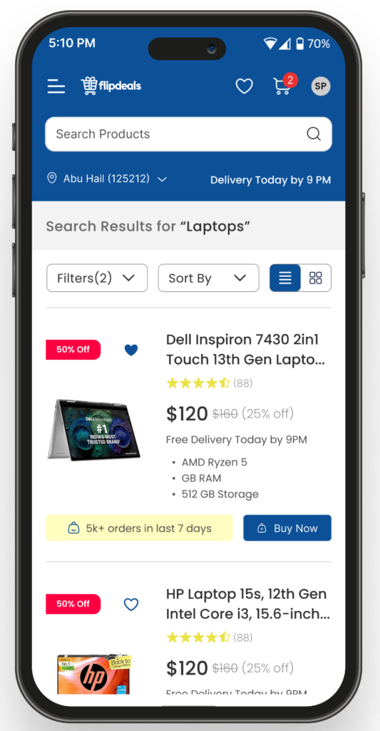 FlipDeals Mobile UX